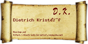 Dietrich Kristóf névjegykártya
